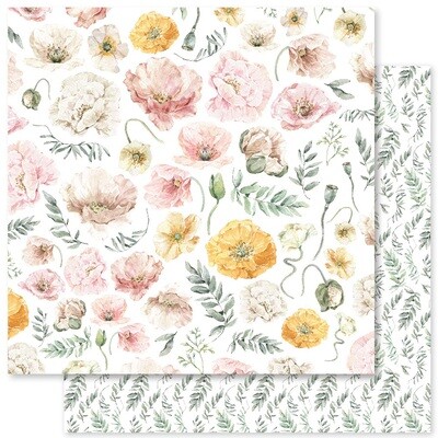 Paper Rose - Poppy Field - F - 12&quot;x12&quot; Doublesided Paper Sheet
