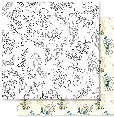 Paper Rose - Eucalyptus Dance - C - 12&quot;x12&quot; Doublesided Paper Sheet