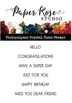 Paper Rose - Clear Stamp - Super Day Sentiments