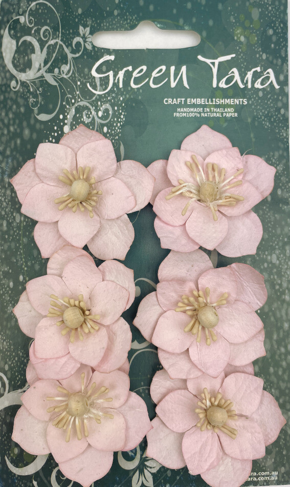 Green Tara Flowers- Lotus Paper Flowers - Pale Pink