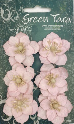 Green Tara Flowers- Lotus Paper Flowers - Pale Pink