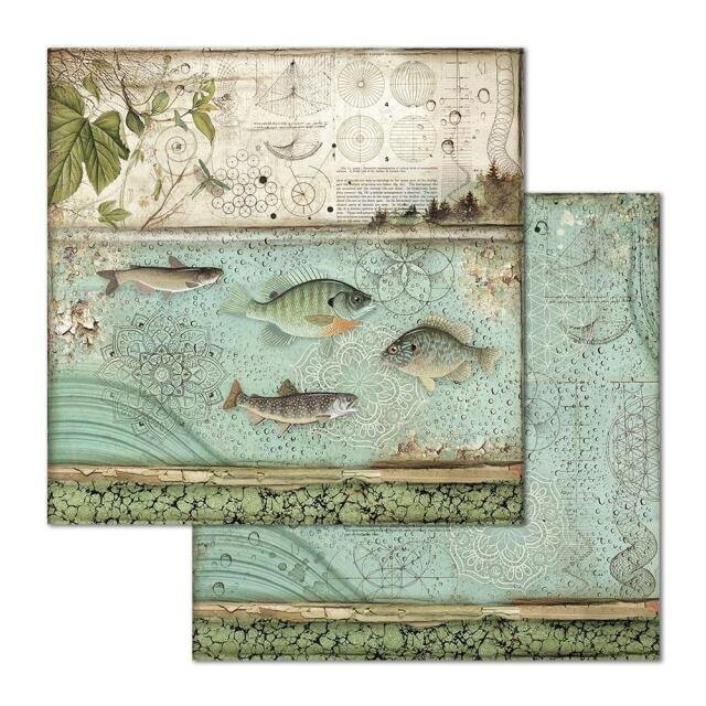 Stamperia - Forest - Fish - 12&quot;x12&quot; Double-sided Paper Sheet 