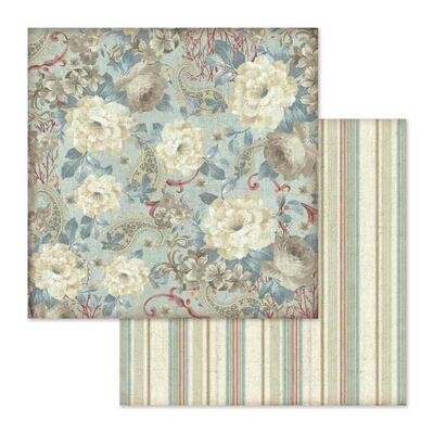 Stamperia - Grand Hotel - White Flowers Wallpaper - 12&quot;x12&quot; Double-sided Paper Sheet  