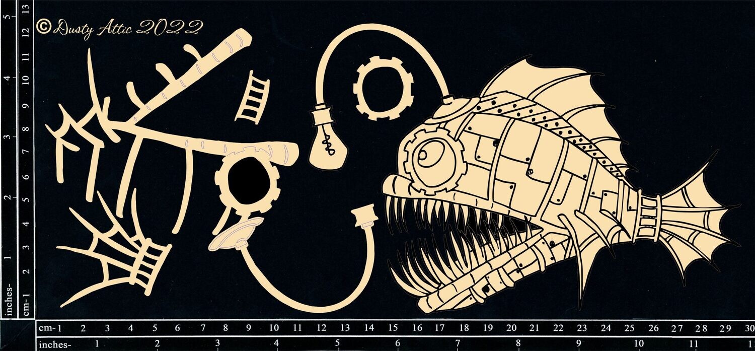 Dusty Attic - Chipboard - Marine Mechanicals - Angler fish - small
