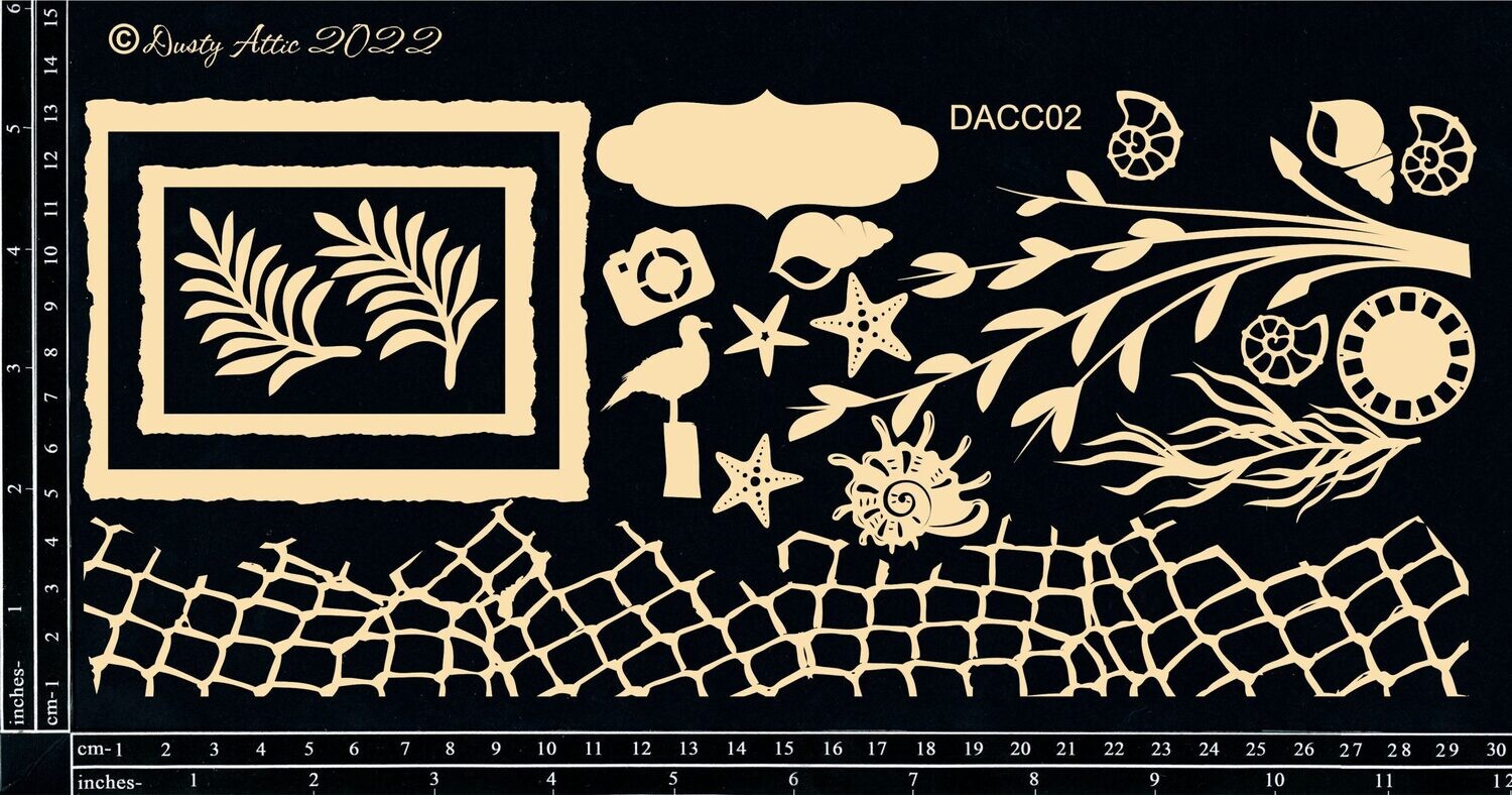 Dusty Attic - Custom Mixed Chipboard – Beach Days