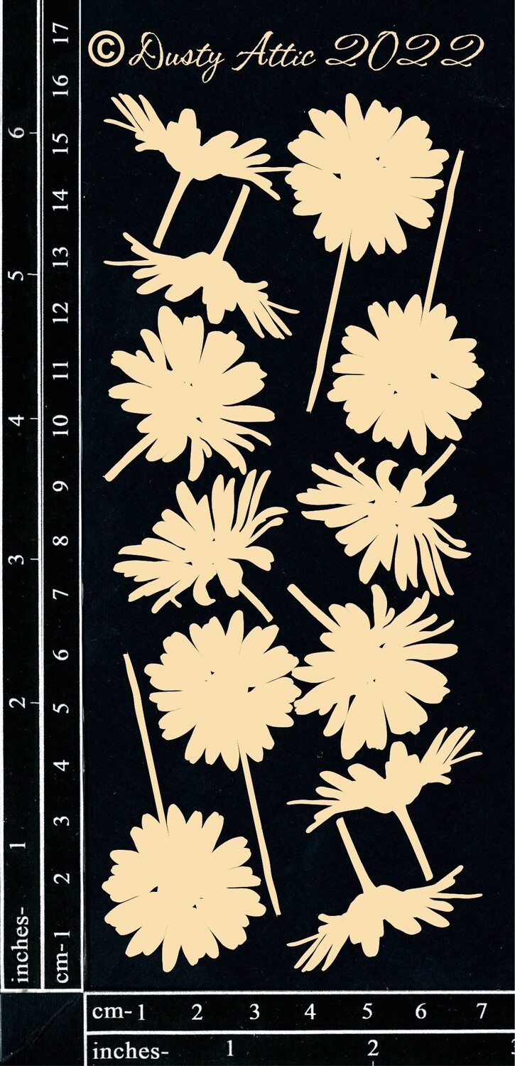 Dusty Attic - Chipboard – Daisies small