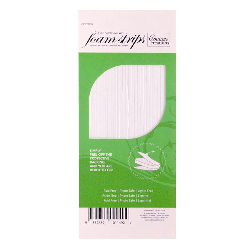 Self-adhesive 2mm Thick Foam Strips 3mm wide - White