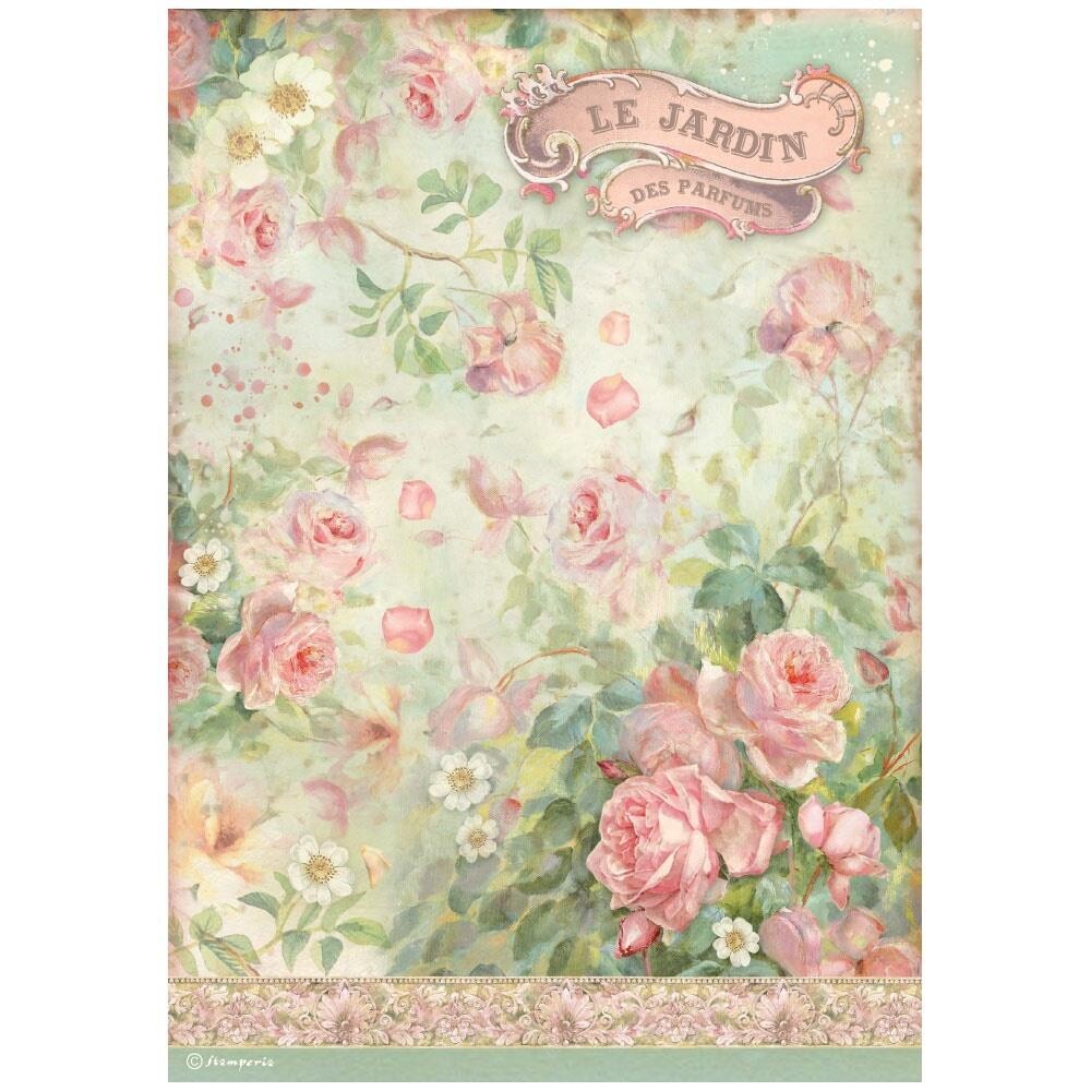 Stamperia - Rose Parfum -  A4 Rice Paper - Le Jardin Des Parfums