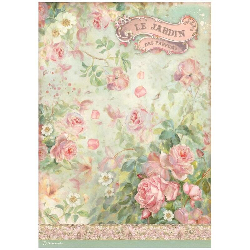 Stamperia - Rose Parfum -  A4 Rice Paper - Le Jardin Des Parfums