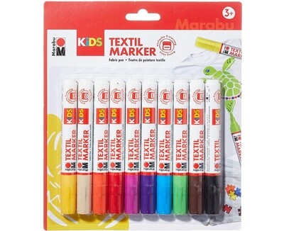 Marabu - Kids Textile Markers - 10 Pk