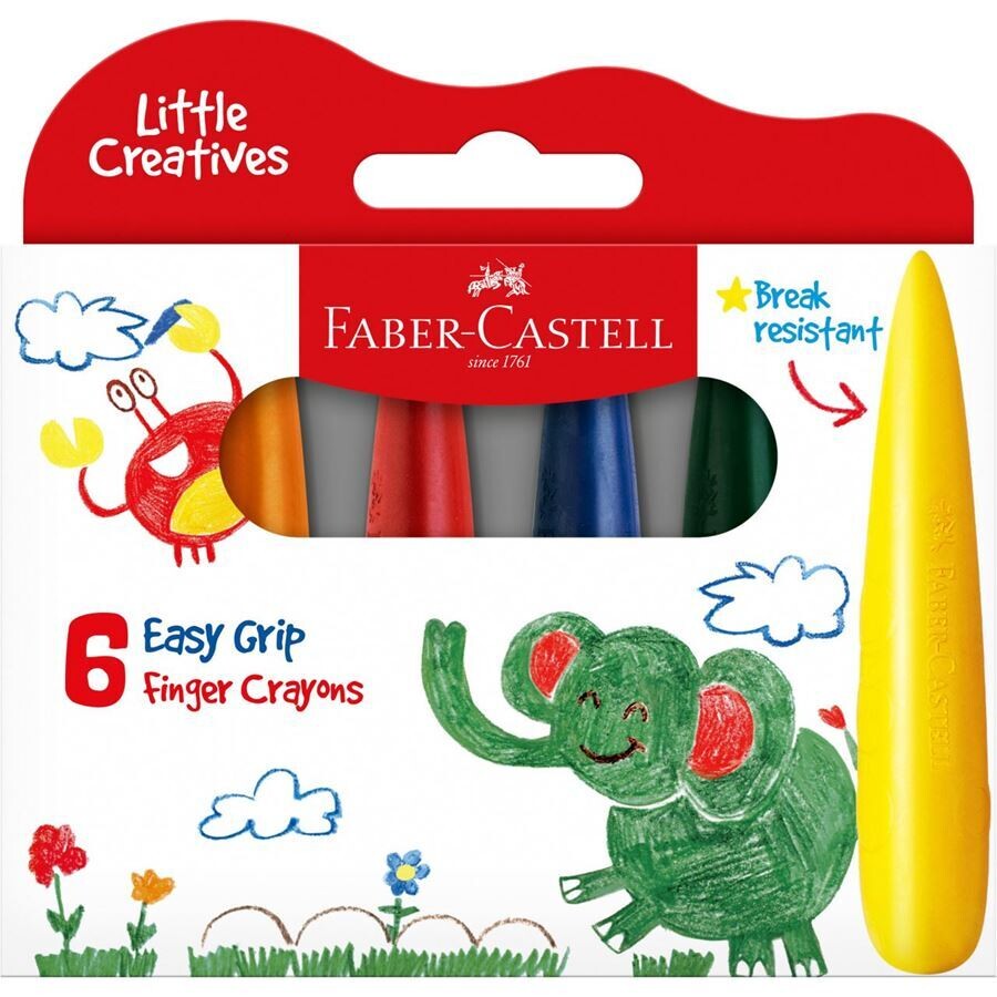 Faber-Castell - Easy Grip Finger Crayons - pack of 6