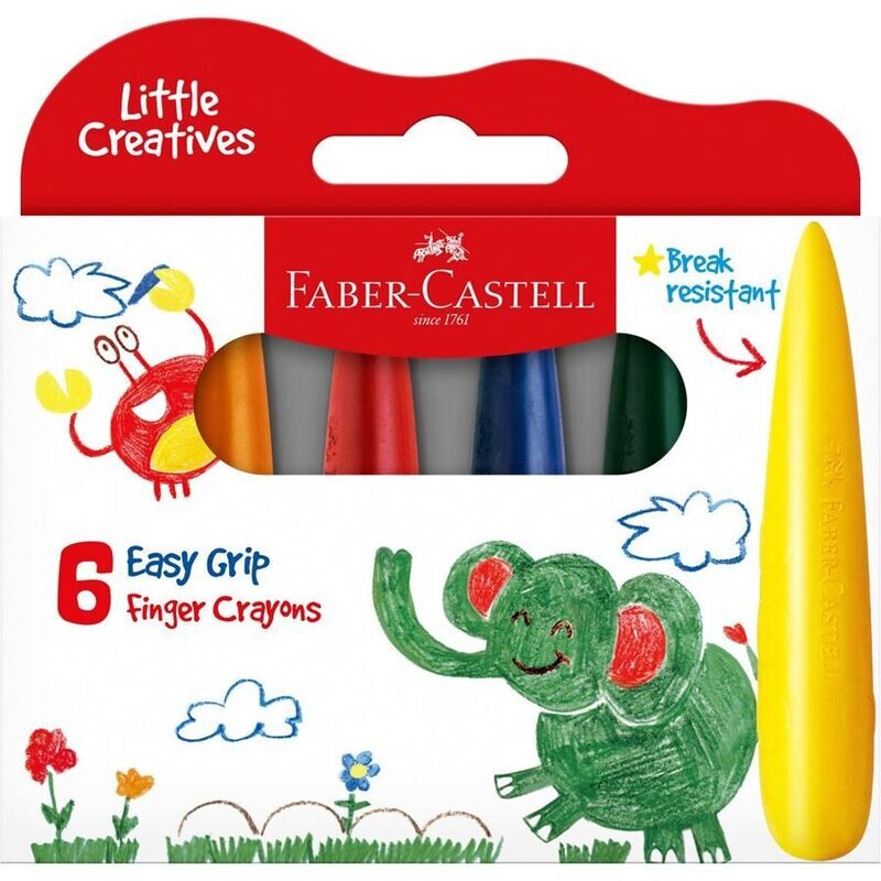 Faber-Castell - Easy Grip Finger Crayons - pack of 6