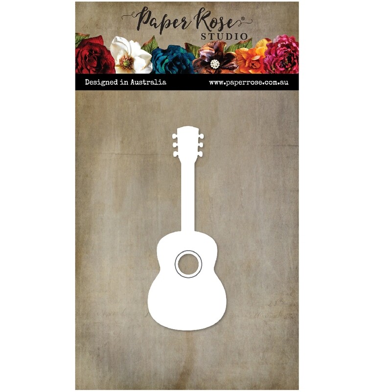 Paper Rose Metal Die - Large Guitar 1