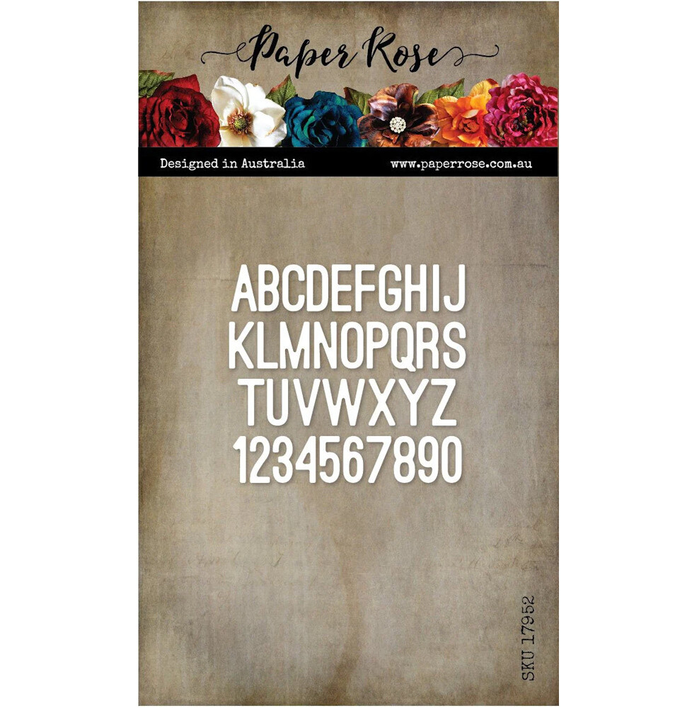 Paper Rose Metal Die - Mini Alphabet and Numbers