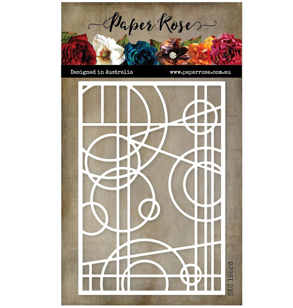 Paper Rose Metal Die - Abstract Stained Glass Frame