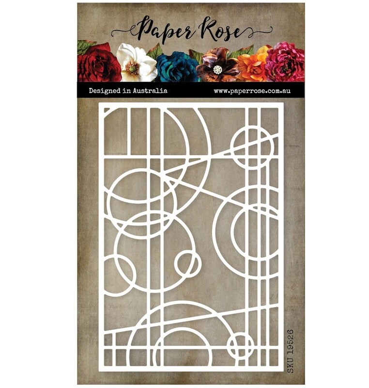 Paper Rose Metal Die - Abstract Stained Glass Frame