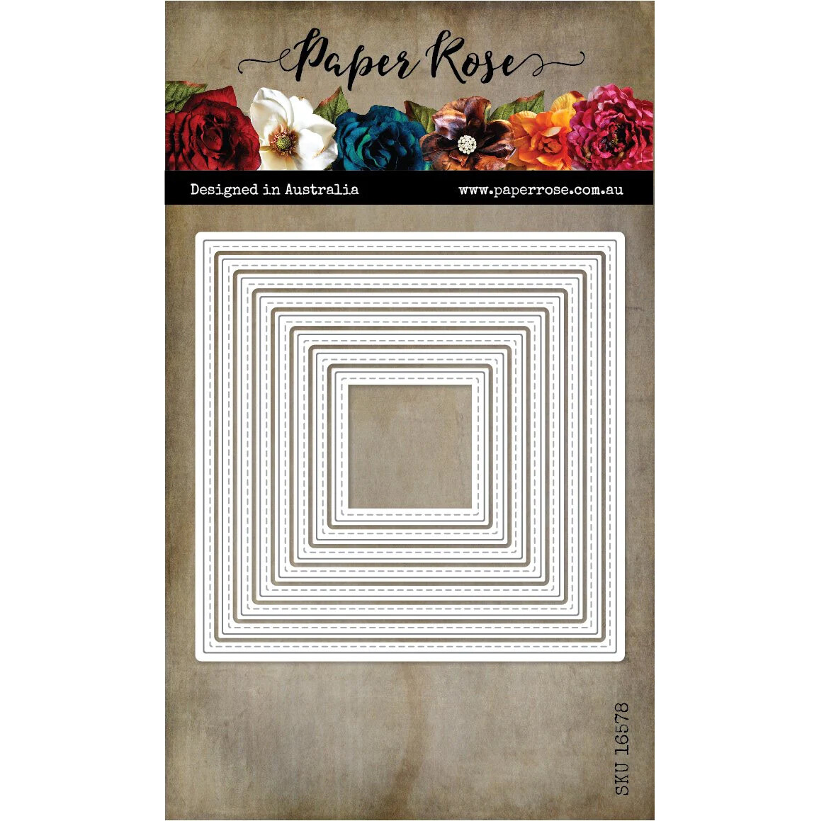 Paper Rose Metal Die - Stitched Squares