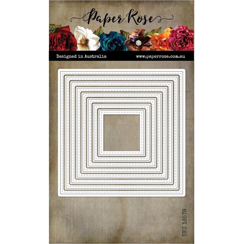 Paper Rose Metal Die - Stitched Squares