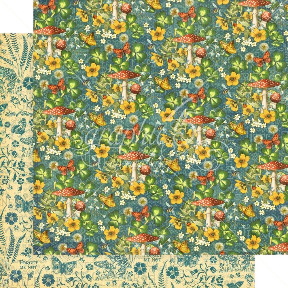 Graphic 45 - Little Things Collection - 12&quot;x12&quot; Doublesided Paper sheet - Lazy Daisy