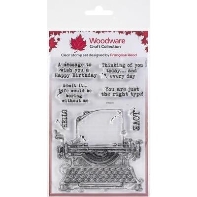 Woodware Craft Collection - Clear Stamp - Vintage Typewriter
