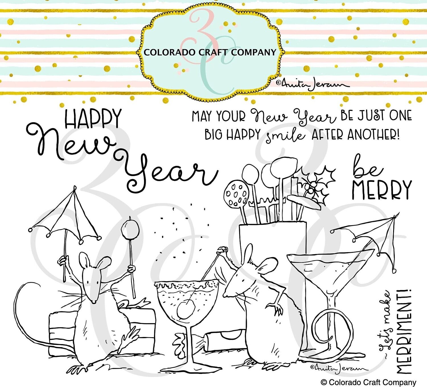 Colorado Craft Company - Stamp Set - Happy New Year