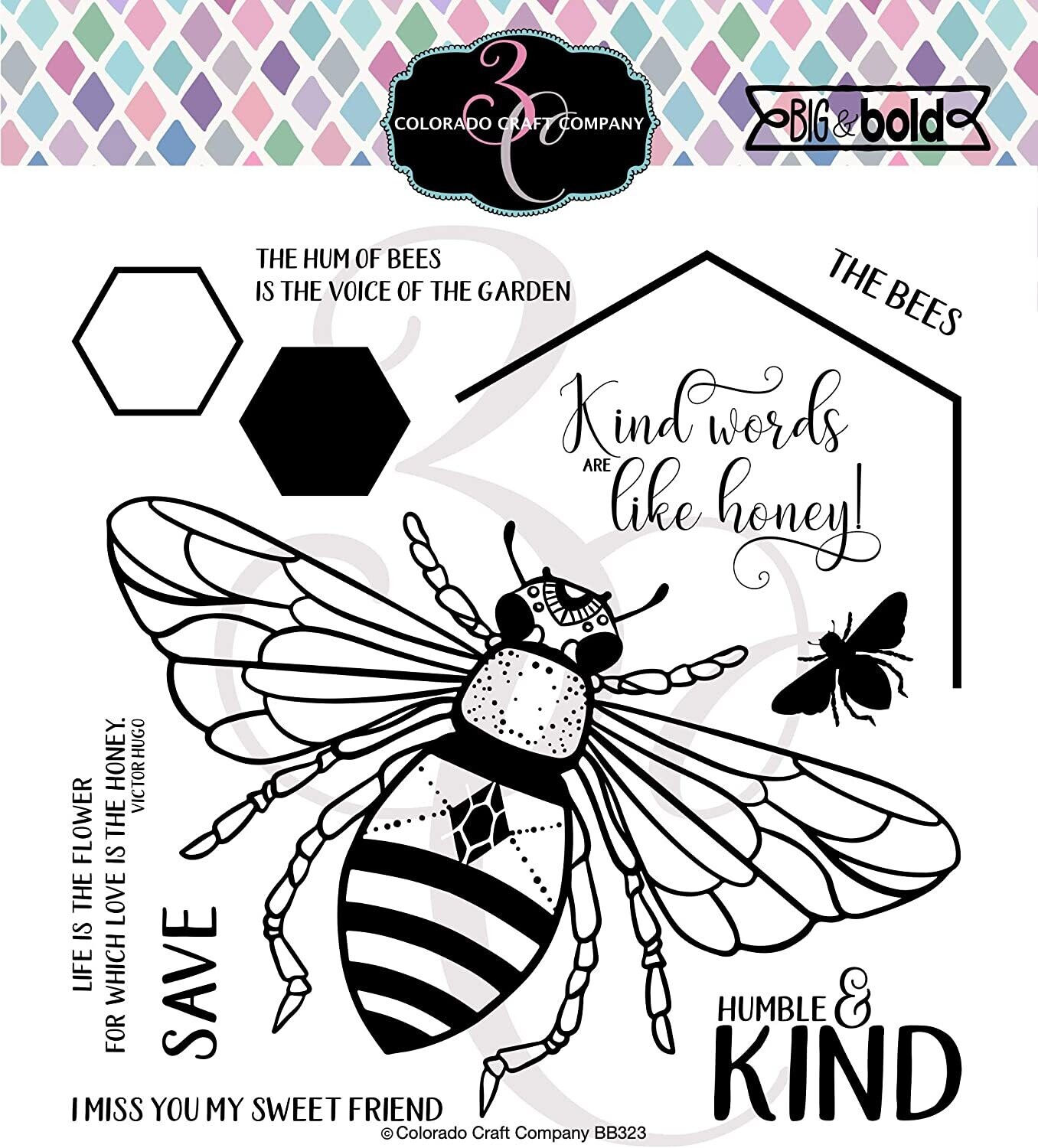 Colorado Craft Company - Stamp Set - Honey Bee