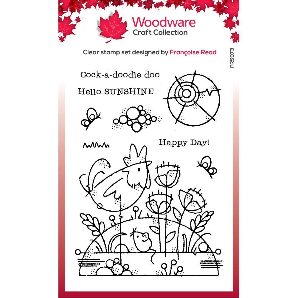 Woodware Craft Collection - Clear Stamp - Singles Rooster Meadow