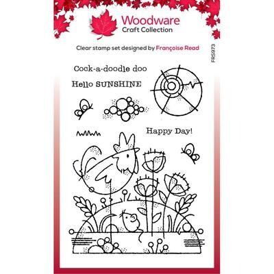 Woodware Craft Collection - Clear Stamp - Singles Rooster Meadow