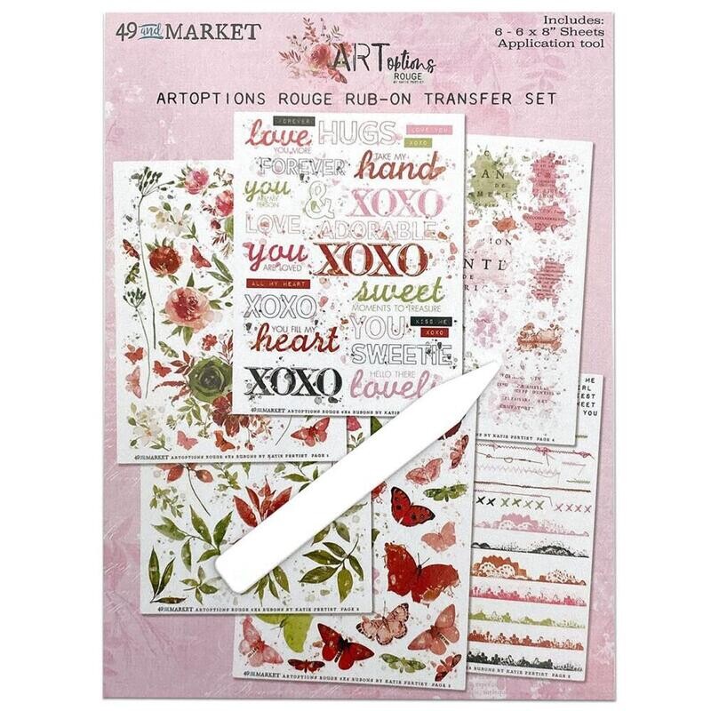49 and Market - ARToptions Rouge - 6&quot;x8&quot; Rub-ons Transfers
