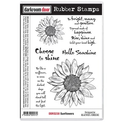 Darkroom Door - Rubber Stamp - Sunflowers