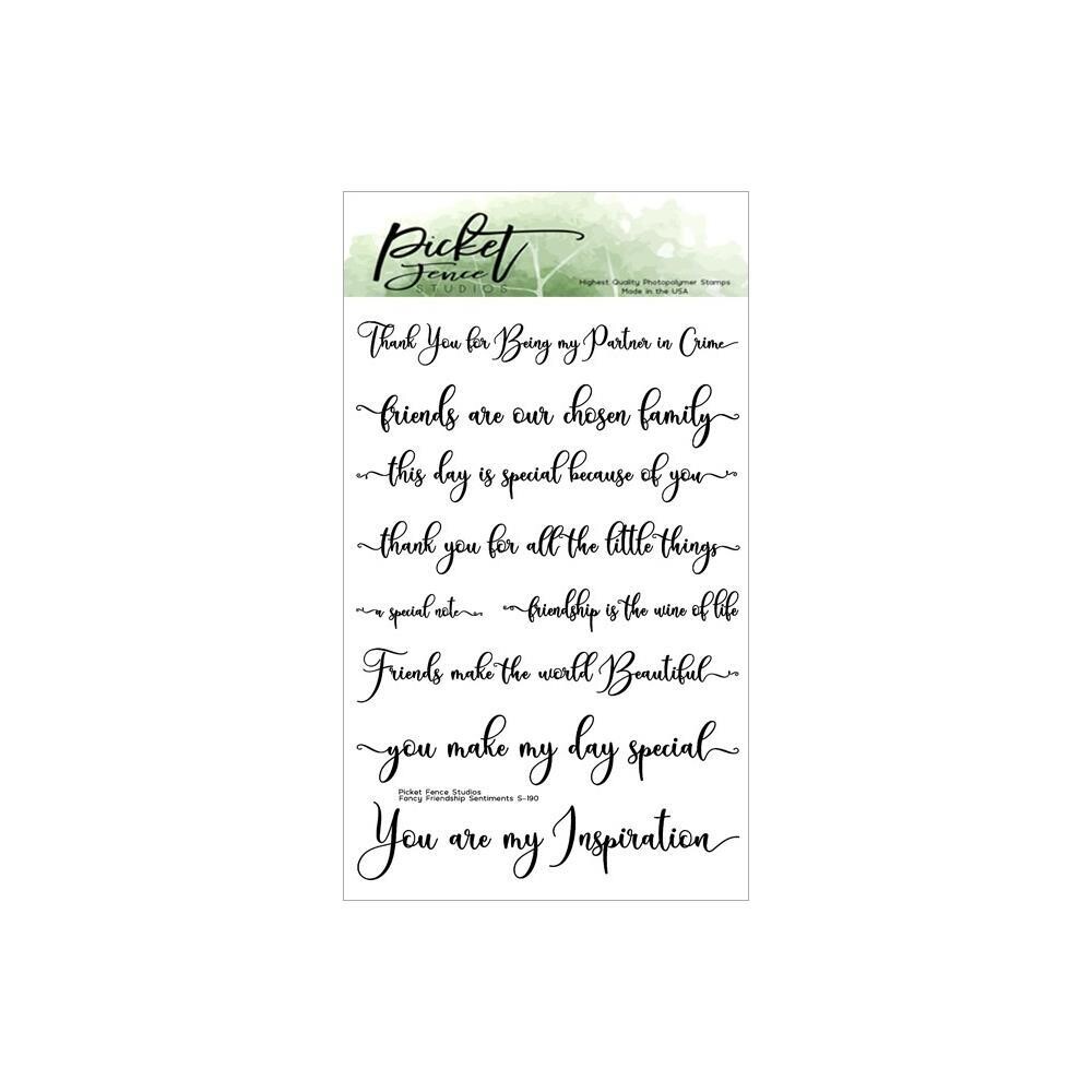 Picket Fence Studios - 4&quot;X6&quot; Stamp Set - Fancy Friendship Sentiments