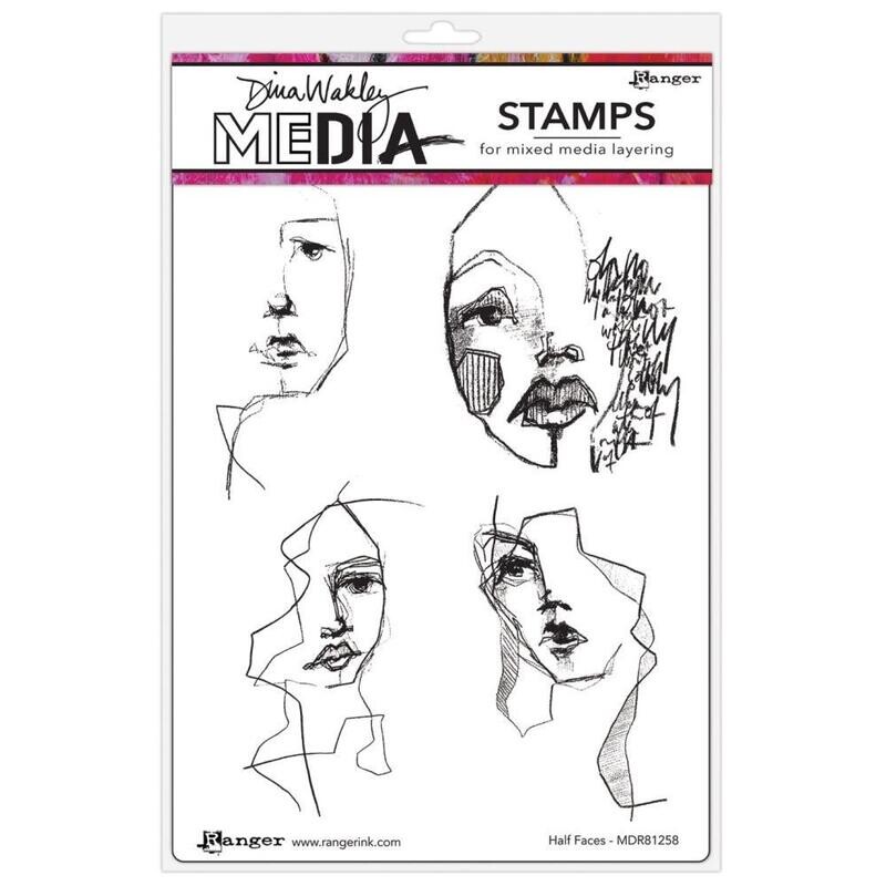 Ranger - Dina Wakley Stamp set - Half Faces