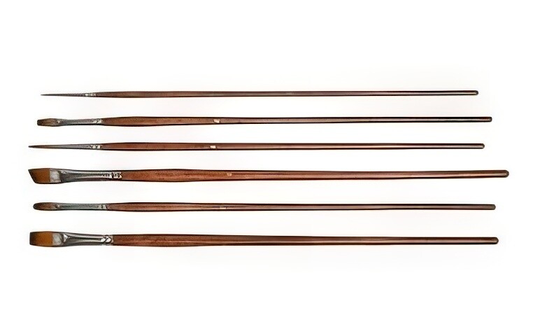 Art Basics - Brush Set - Golden Brown Synthetic - 6pce