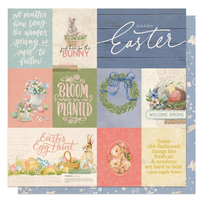 PhotoPlay - Bunnies and Bloom - 12"x12" Double-sided paper sheet - Bunnies