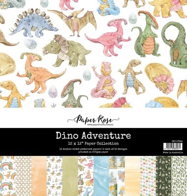 Paper Rose - Dino Adventure - 12"x12" Double-sided Paper Pack