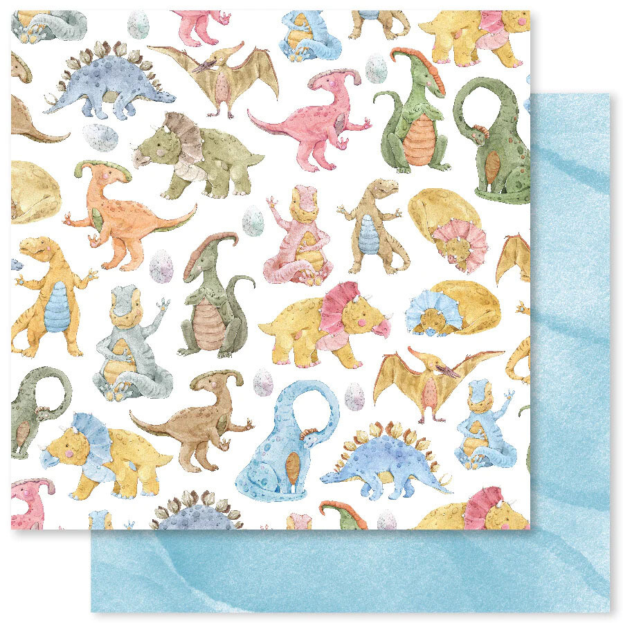 Paper Rose - Dino Adventure - 12"x12" Double-sided Paper Sheet - A