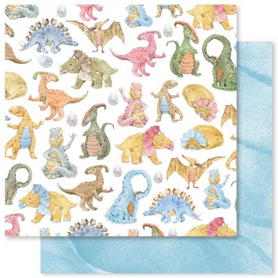 Paper Rose - Dino Adventure - 12"x12" Double-sided Paper Sheet - A
