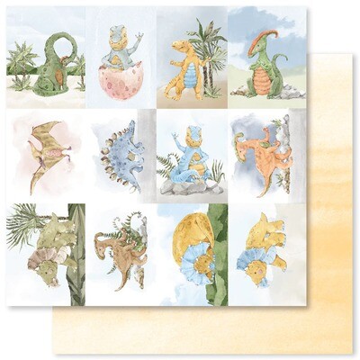 Paper Rose - Dino Adventure - 12"x12" Double-sided Paper Sheet - B