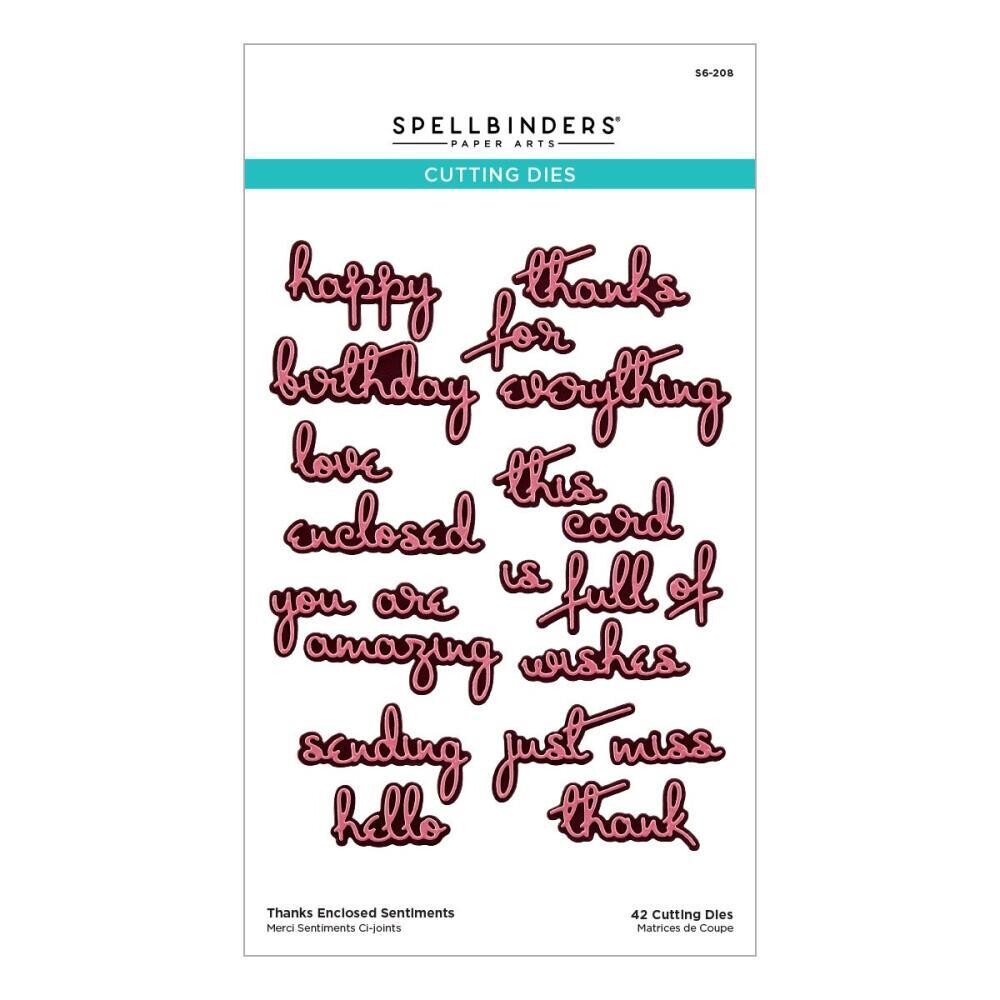 Spellbinders Die - Thanks Enclosed Sentiments Set