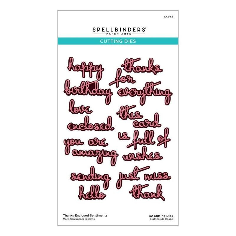 Spellbinders Die - Thanks Enclosed Sentiments Set