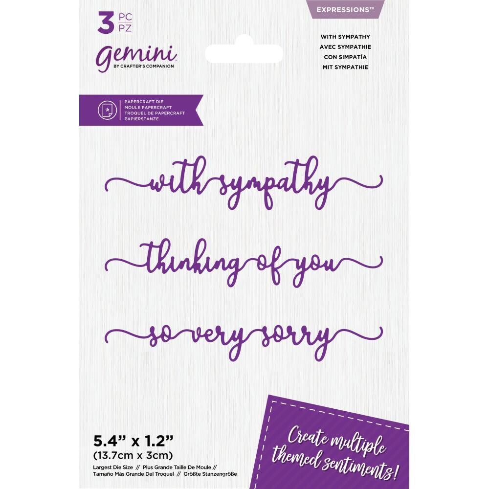 Crafter&#39;s Companion - Metal Die Set - With Sympathy