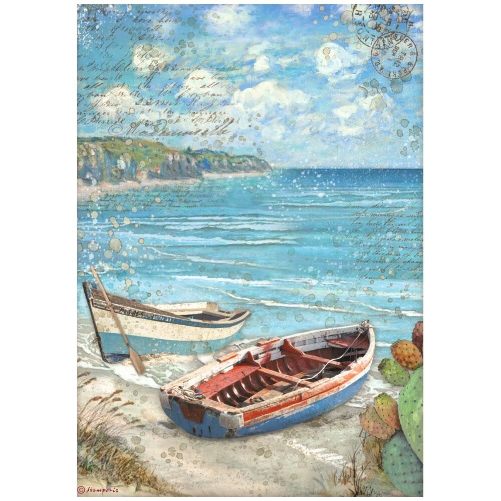 Stamperia - Blue Dream - A4 Rice Paper - Boat