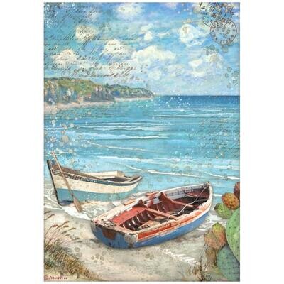 Stamperia - Blue Dream - A4 Rice Paper - Boat