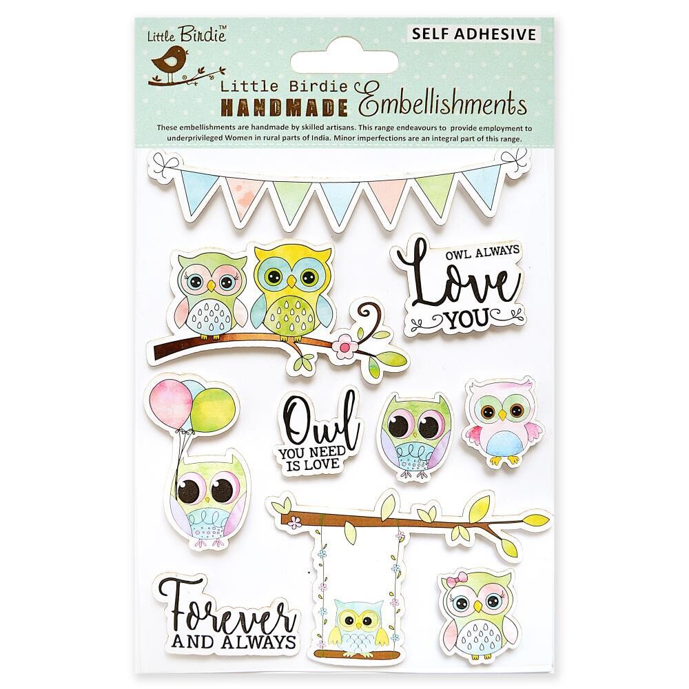 Little Birdie - Embellishment Stickers - Owl Love
