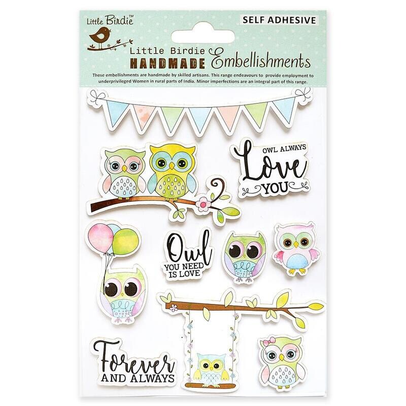 Little Birdie - Embellishment Stickers - Owl Love