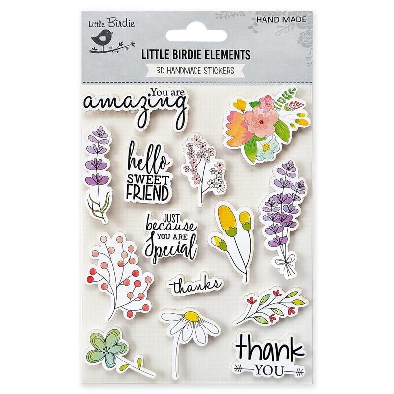 Little Birdie - Embellishment Stickers - Floral Wishes