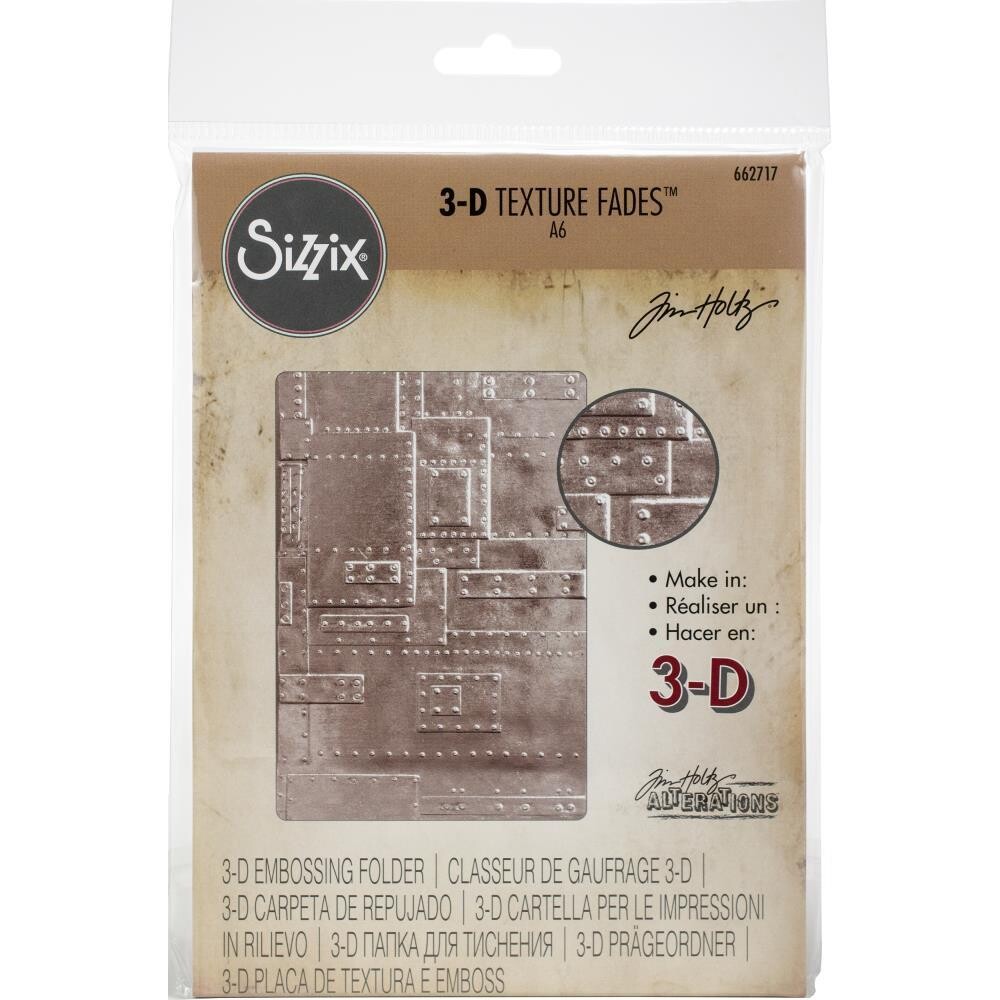 Sizzix - 3D Texture Fades by Tim Holtz Embossing Folder - FOUNDRY