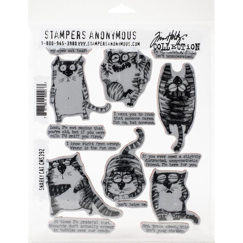 Stampers Anonymous - Tim Holtz - Cling Mount Stamps - Snarky Cats