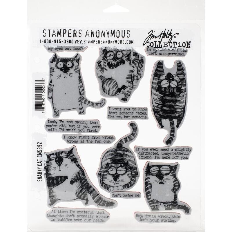Stampers Anonymous - Tim Holtz - Cling Mount Stamps - Snarky Cats