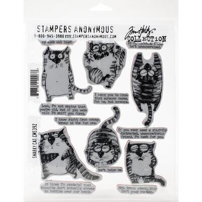Stampers Anonymous - Tim Holtz - Cling Mount Stamps - Snarky Cats